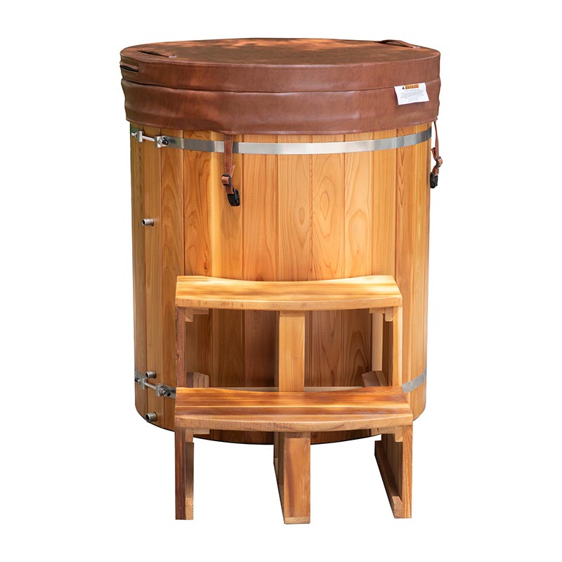Bồn ngâm lạnh ngoài trời bằng gỗ tuyết tùng đỏ với lớp lót bằng thép không gỉ 304 Bồn ngâm lạnh ngoài trời bằng gỗ tuyết tùng đỏ với lớp lót bằng thép không gỉ 304