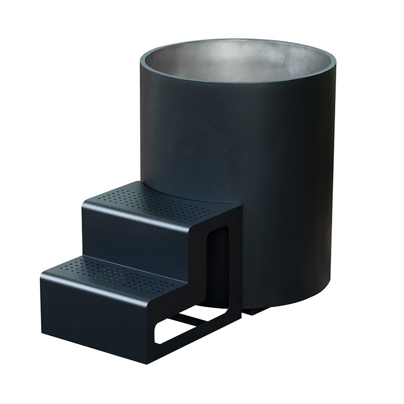 Bồn ngâm lạnh bằng thép không gỉ 304 màu đen được gia cố