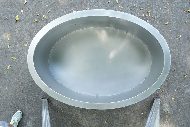 Oval Cold Plunge with Stainless-Steel Tub