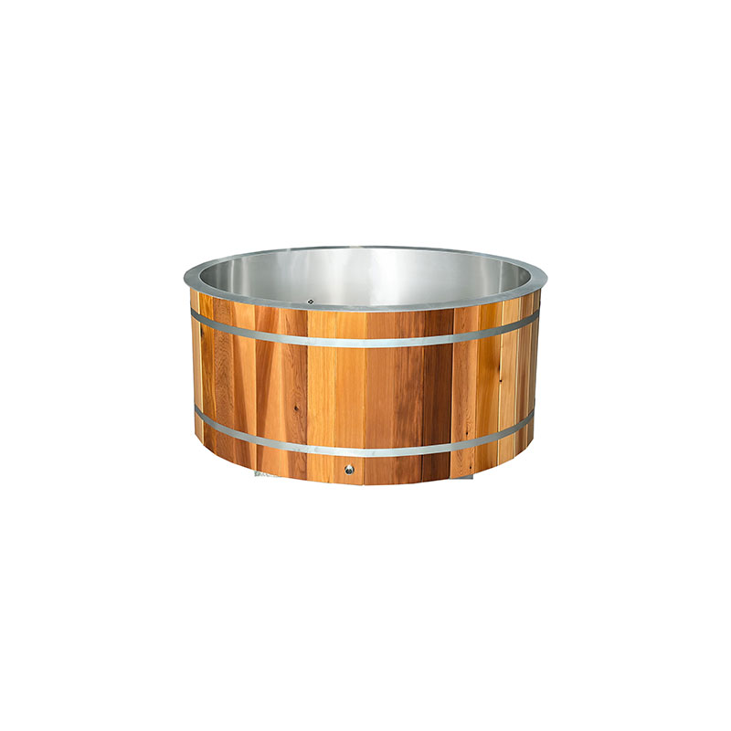 Bồn ngâm lạnh Cedar đỏ với lớp lót 304 SS