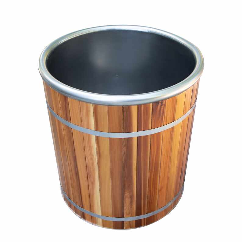 Bồn tắm phục hồi nhỏ gọn bằng gỗ tuyết tùng đỏ tròn
