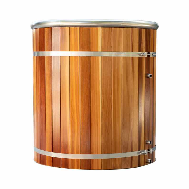 Bồn tắm phục hồi nhỏ gọn bằng gỗ tuyết tùng đỏ tròn